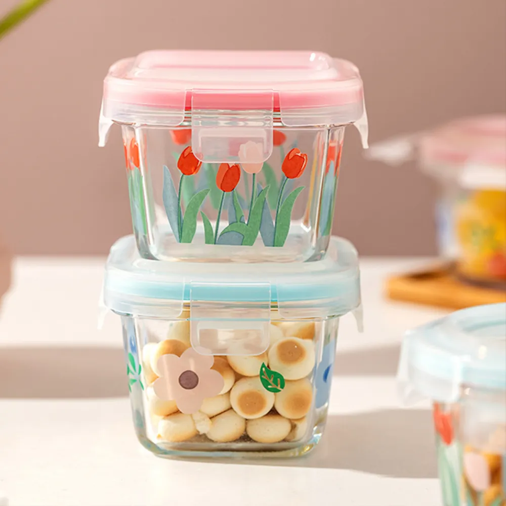 Flower Pattern Containers
