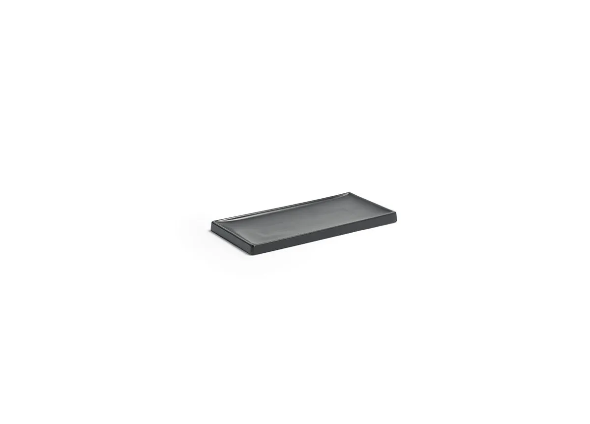 FOH Stoneware Tray, Black, 8.5" x 4", 12 ct