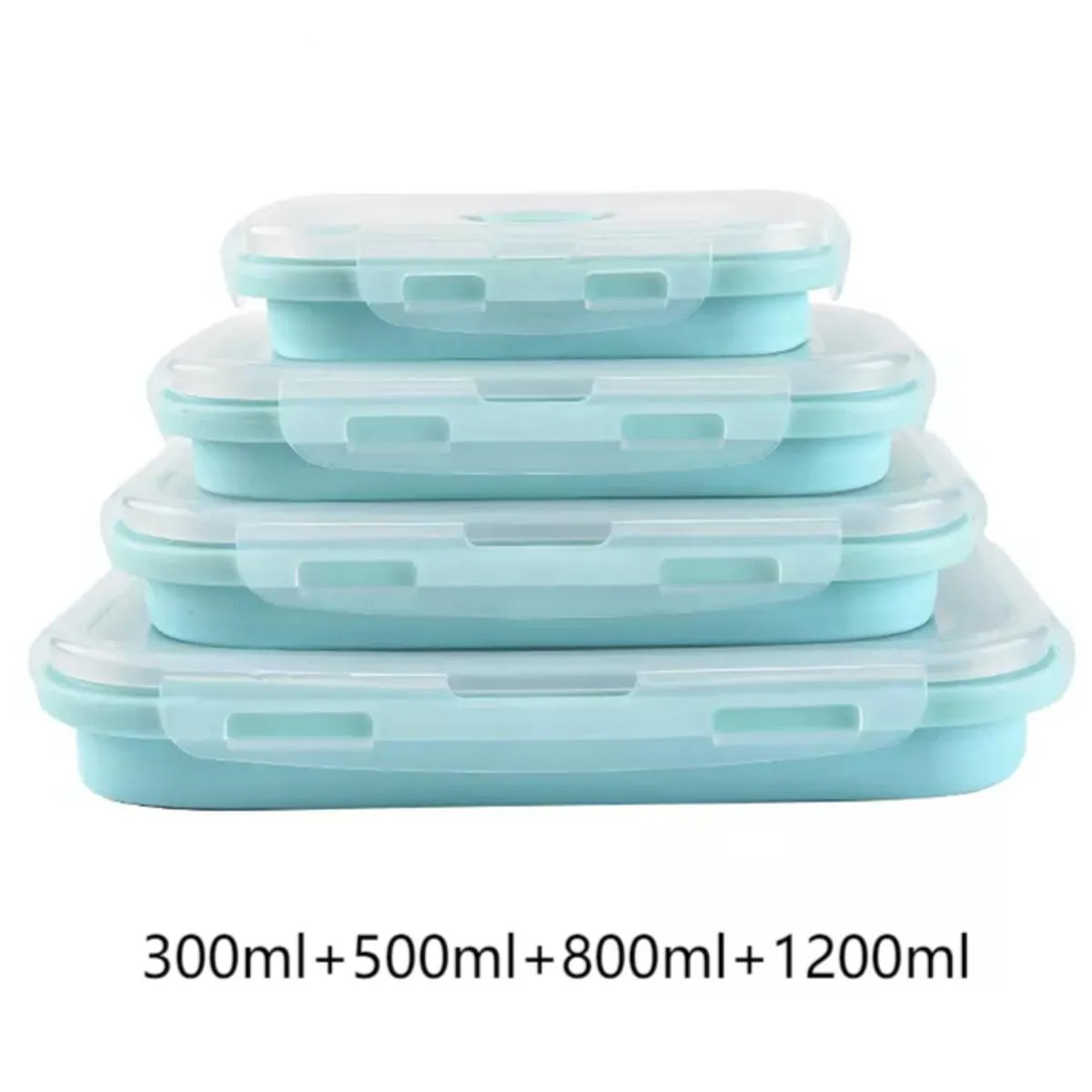 Foldable Silicone Lunch Box Microwaveable Bento Box Fruit Preservation Box Picnic Portable Lunch Box