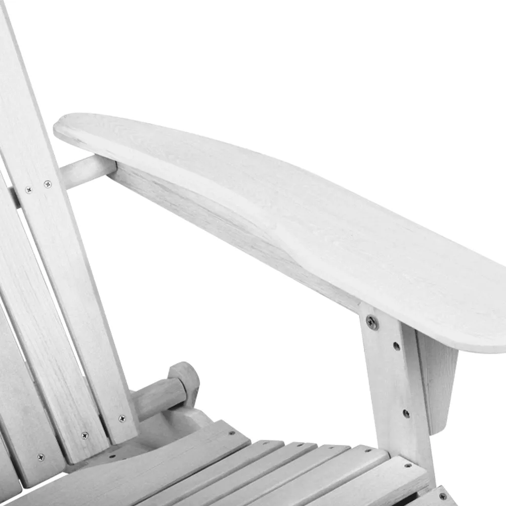 Foldable Wooden Adirondack Chair with Ottoman - Gardeon
