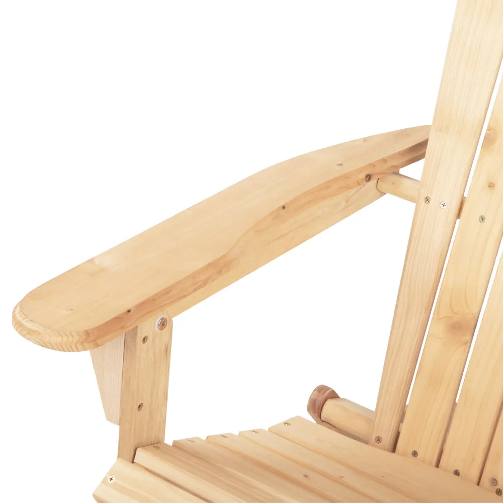 Foldable Wooden Adirondack Chair with Ottoman, Gardeon