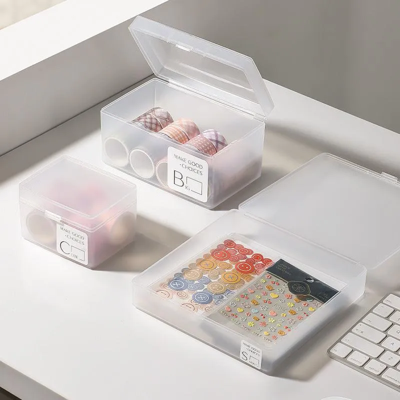 Frosted PP transparent small object storage box, storage, stationery, medicine, general purpose, office small objects, daily necessities 8073 / 8074 / 8075