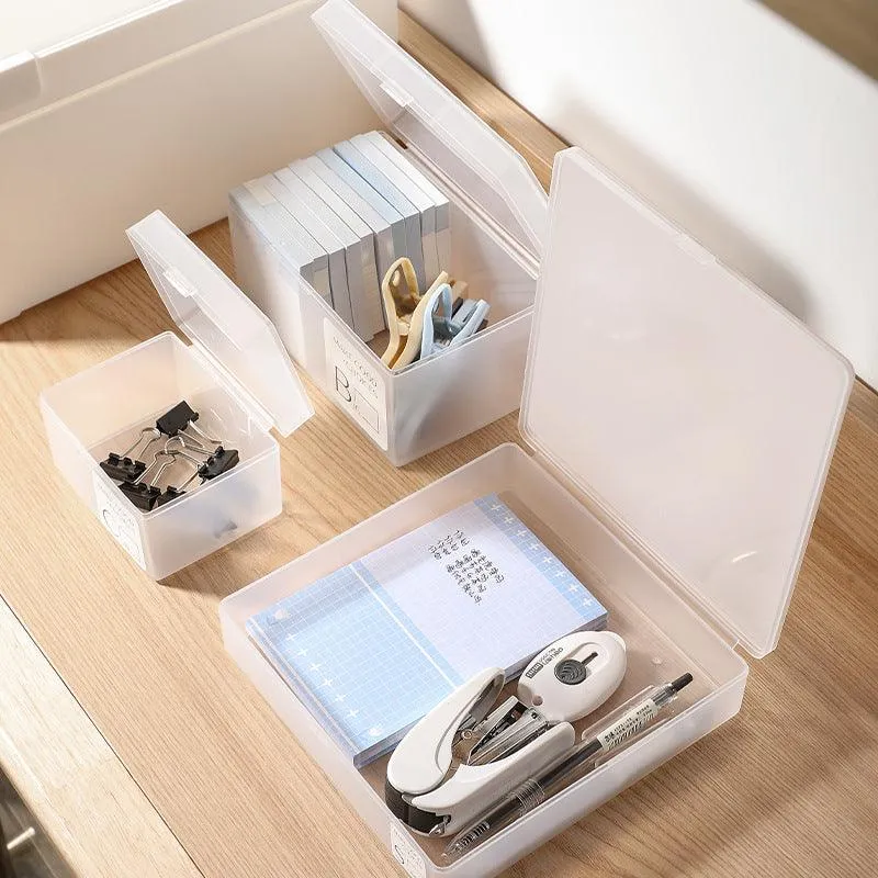 Frosted PP transparent small object storage box, storage, stationery, medicine, general purpose, office small objects, daily necessities 8073 / 8074 / 8075
