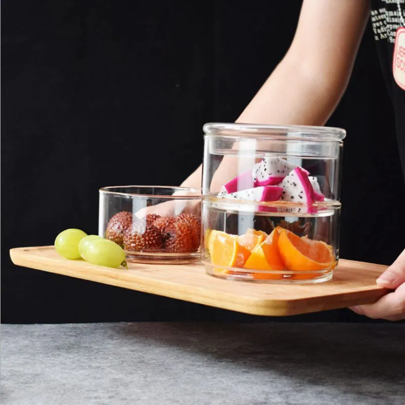 Glass Overlapping Preservation Salad Bowl