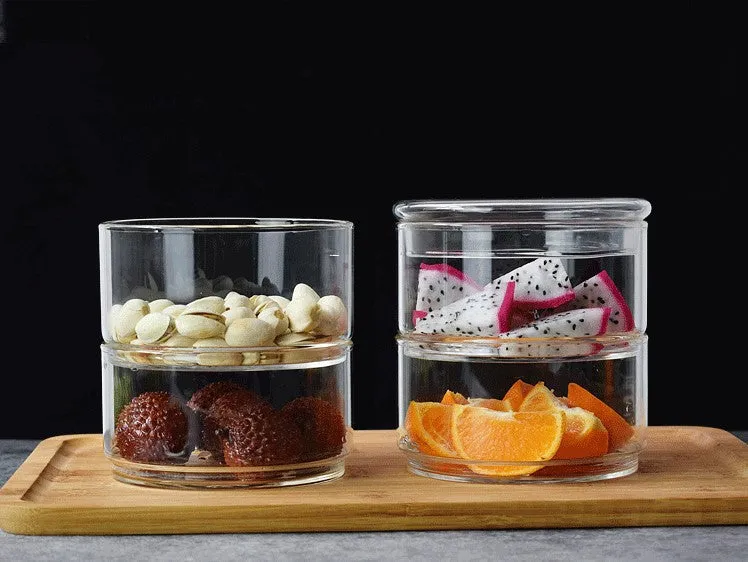 Glass Overlapping Preservation Salad Bowl
