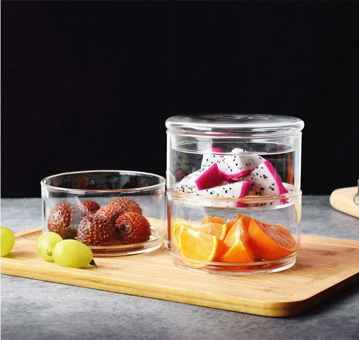 Glass Overlapping Preservation Salad Bowl