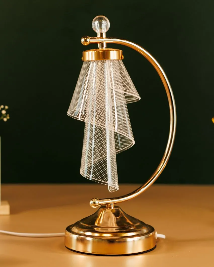Golden Modern Home Decor Night Table Lamp | 5 x 8 x 13 inches