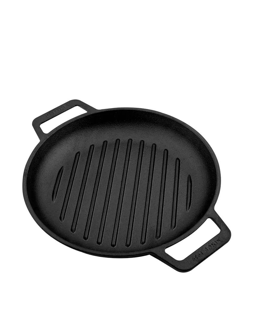 Grill Skillet Pan Double Handle | Safe For All Cooktops | 10 x 13 x 2 inches