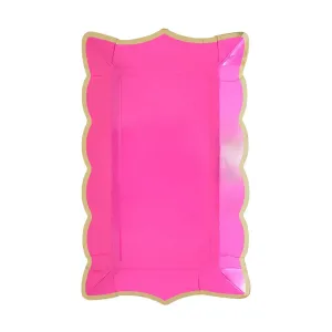 Hot Pink Rectangular Trays, 9 Inches, 4 Count