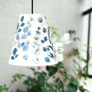 Indigo Clam Handpainted Ceiling Lamp