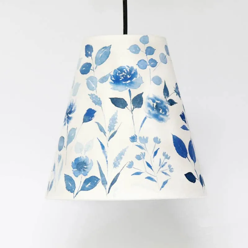 Indigo Clam Handpainted Ceiling Lamp