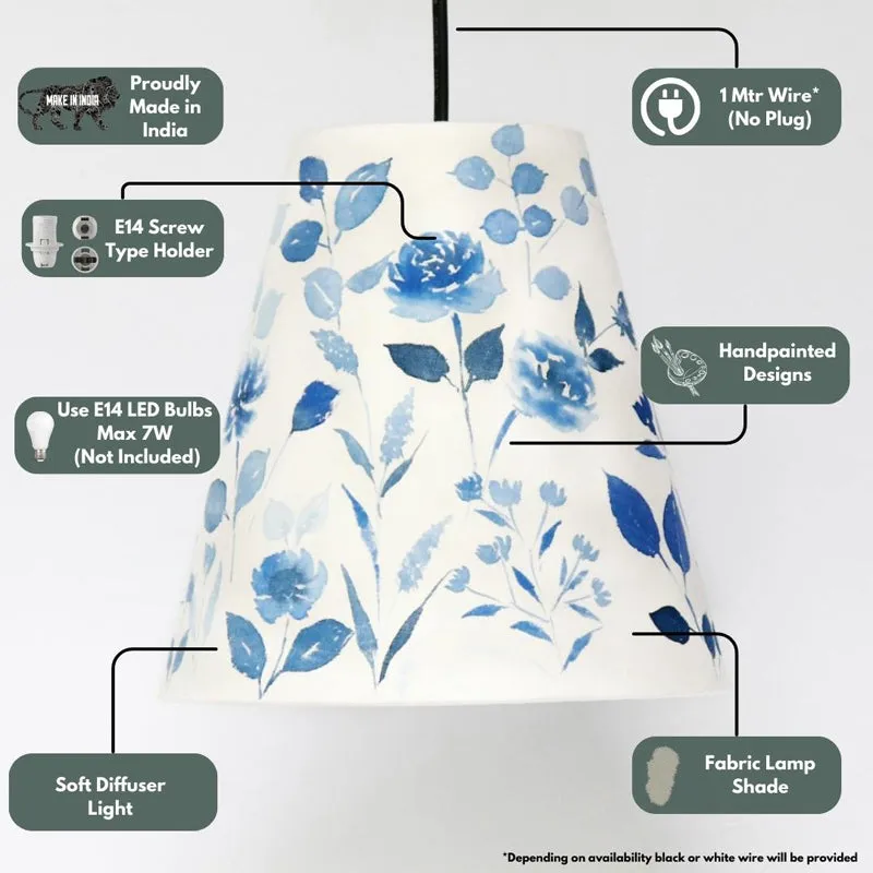 Indigo Clam Handpainted Ceiling Lamp