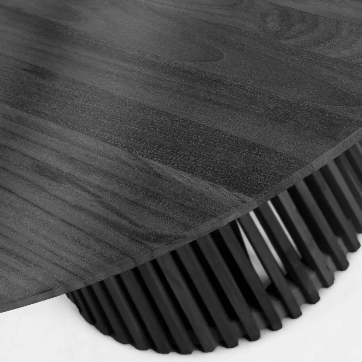Irune Solid Timber Round Dining Table - Black