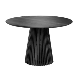 Irune Solid Timber Round Dining Table - Black