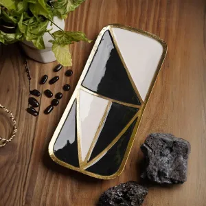 Izen Geometric Platter - Black & Beige