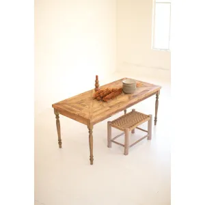 Kalalou Recycled Wood Rectangle Dining Table 71"
