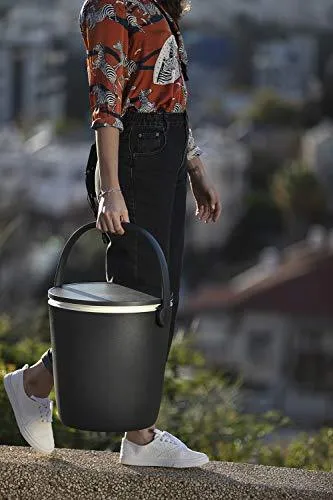 Keter Go Bar 4.2 Gallon Beer and Wine Cooler with Handle and Pop Up Outdoor Table Perfect for Your Patio, Picnic, and Beach Accessories, Graphite