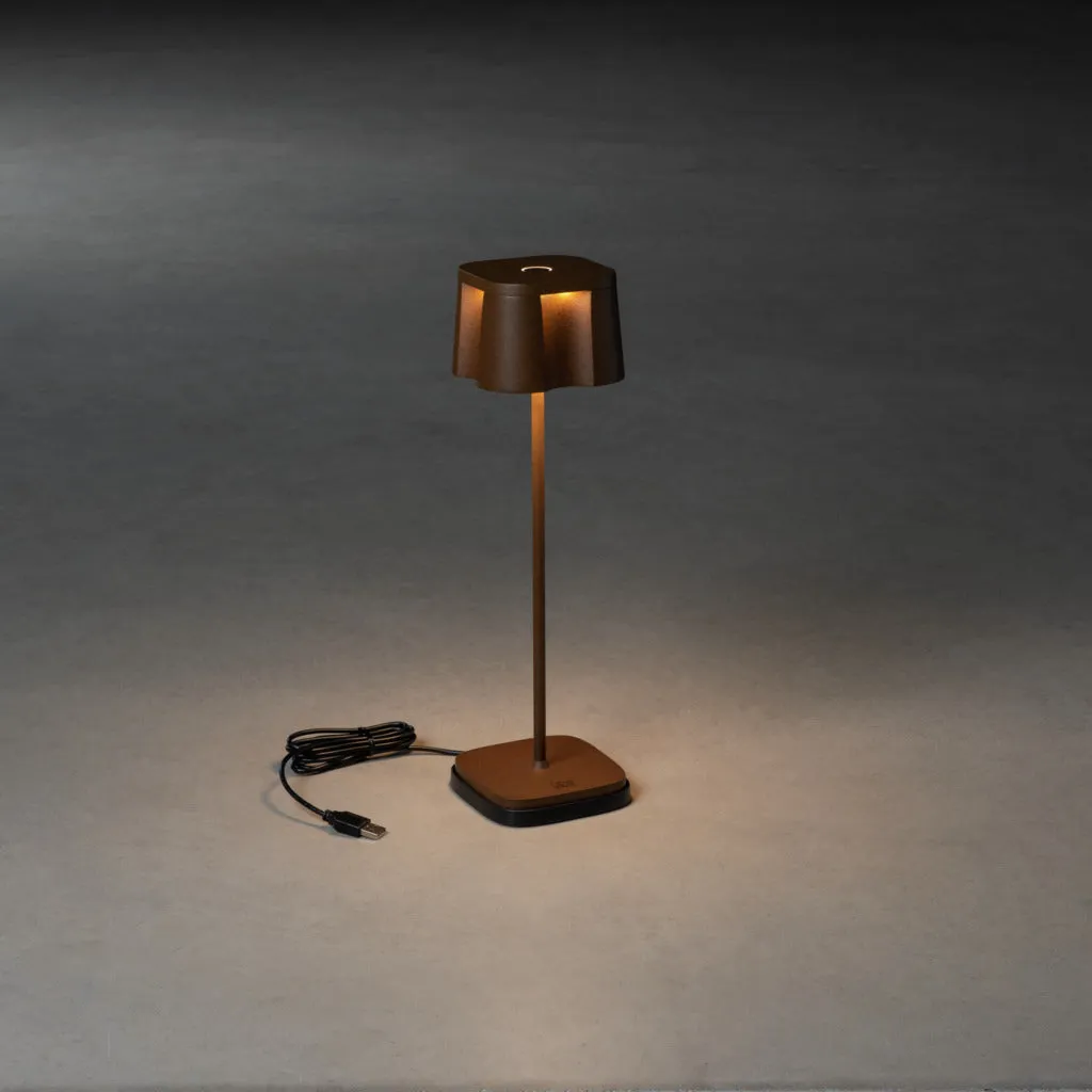 Konstsmide Nice Outdoor USB Rechargeable Table Lamp Rust