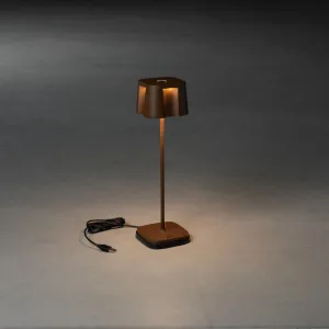 Konstsmide Nice Outdoor USB Rechargeable Table Lamp Rust