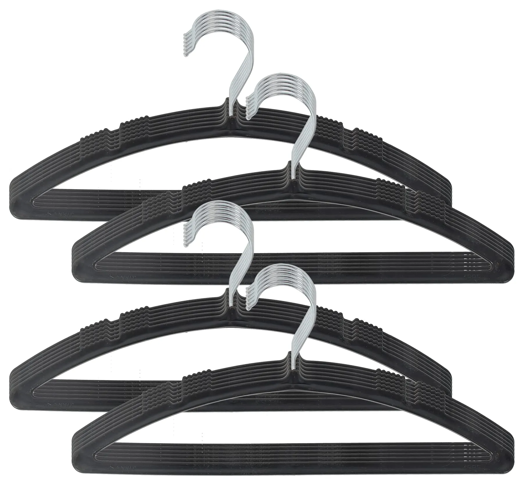 Kuber Industries 24 Pieces Non-Slip, Space Saving Plastic Closet Baby Hanger for Laundry & Everyday Use (Black)-HS43KUBMART25725
