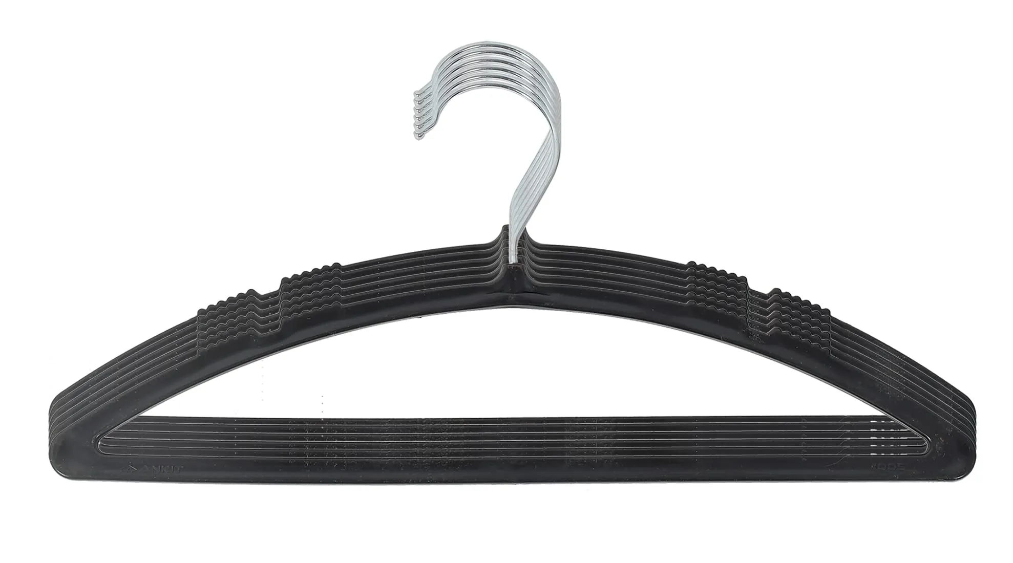 Kuber Industries 24 Pieces Non-Slip, Space Saving Plastic Closet Baby Hanger for Laundry & Everyday Use (Black)-HS43KUBMART25725