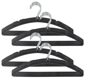 Kuber Industries 24 Pieces Non-Slip, Space Saving Plastic Closet Baby Hanger for Laundry & Everyday Use (Black)-HS43KUBMART25725