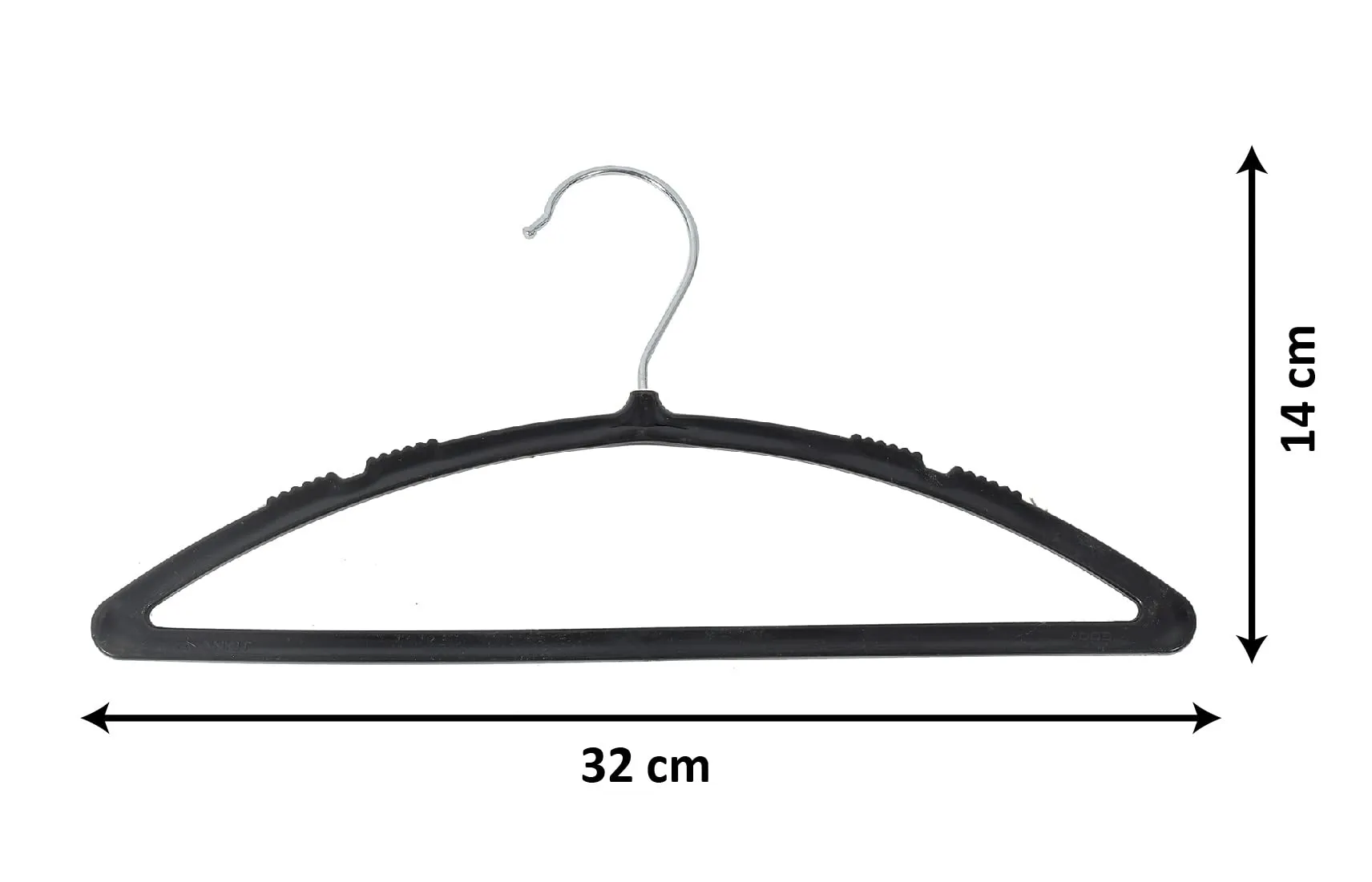Kuber Industries 24 Pieces Non-Slip, Space Saving Plastic Closet Baby Hanger for Laundry & Everyday Use (Black)-HS43KUBMART25725