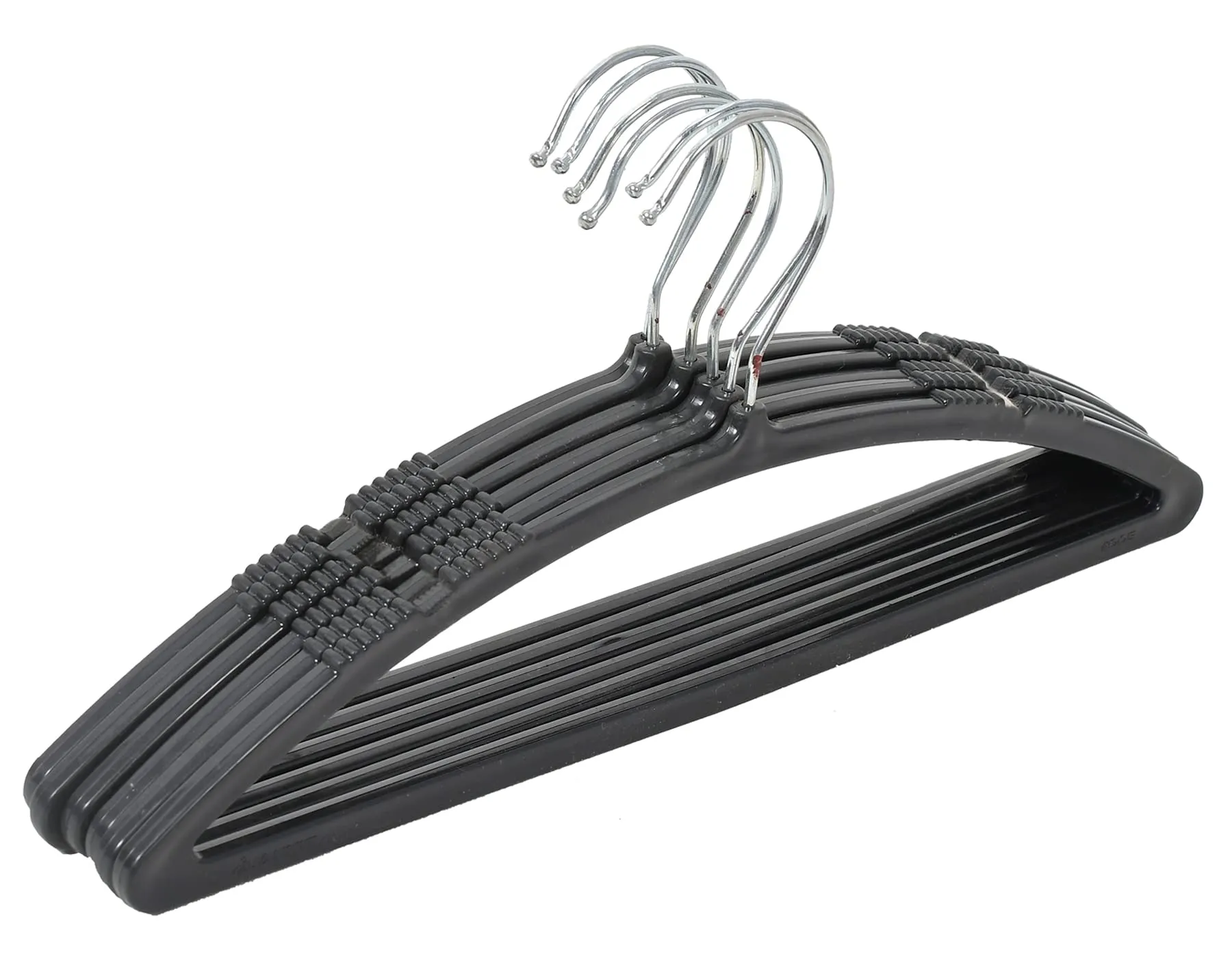 Kuber Industries 24 Pieces Non-Slip, Space Saving Plastic Closet Baby Hanger for Laundry & Everyday Use (Black)-HS43KUBMART25725