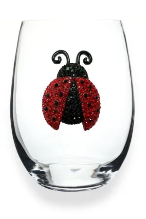 Ladybug Jeweled Stemless