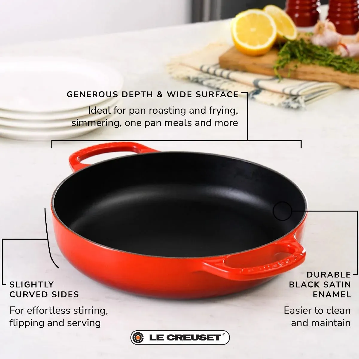 Le Creuset Signature Enameled Cast Iron Everyday Pan, 11-Inches, Caribbean