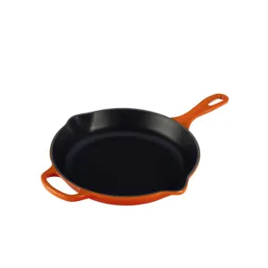 Le Creuset Signature Enameled Cast Iron Skillet, 10.25-Inches, Flame