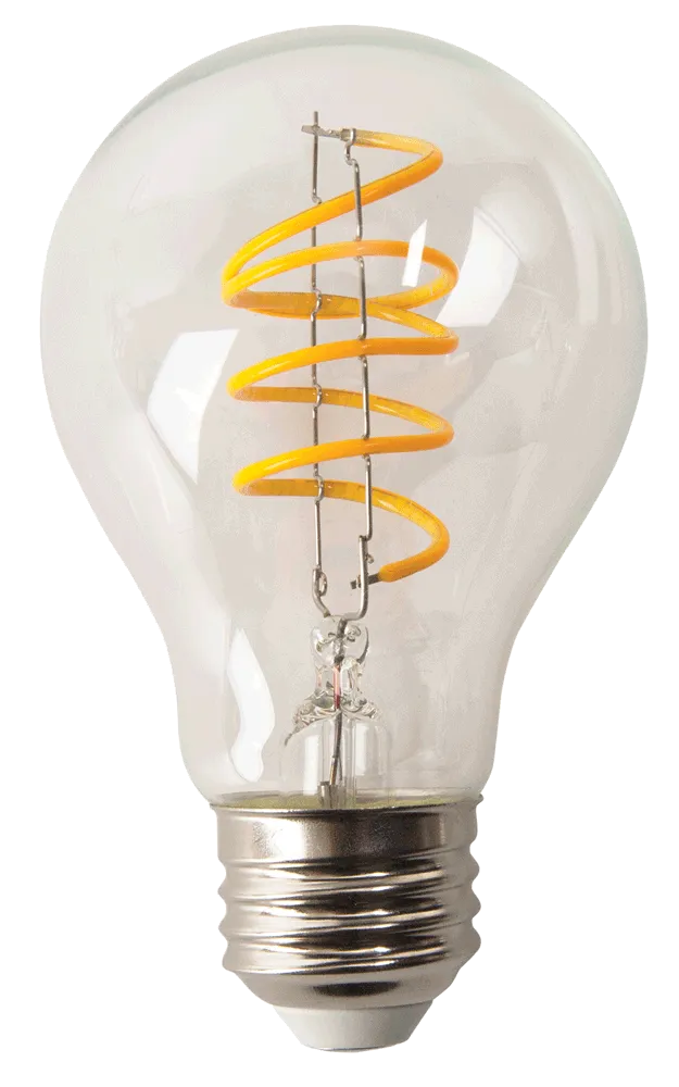 LED Antique Spiral Filament A19 Lamp - 4.2", 5W, 18K