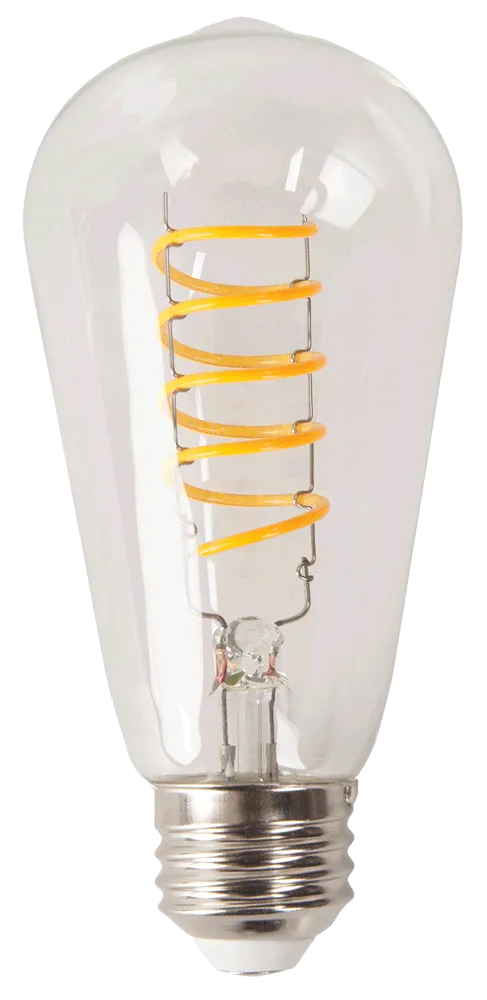 LED Antique Spiral Filament ST19 Lamp - 5.4", 5W, 18K