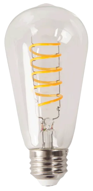 LED Antique Spiral Filament ST19 Lamp - 5.4", 5W, 18K