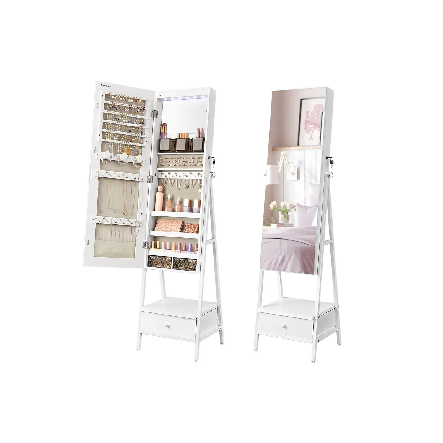 LED Jewelry Cabinet Standing