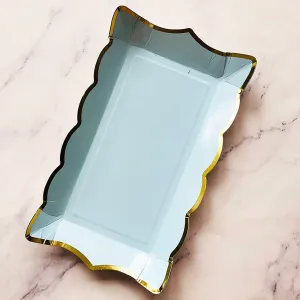 Light Blue Rectangular Trays, 9 Inches, 4 Count