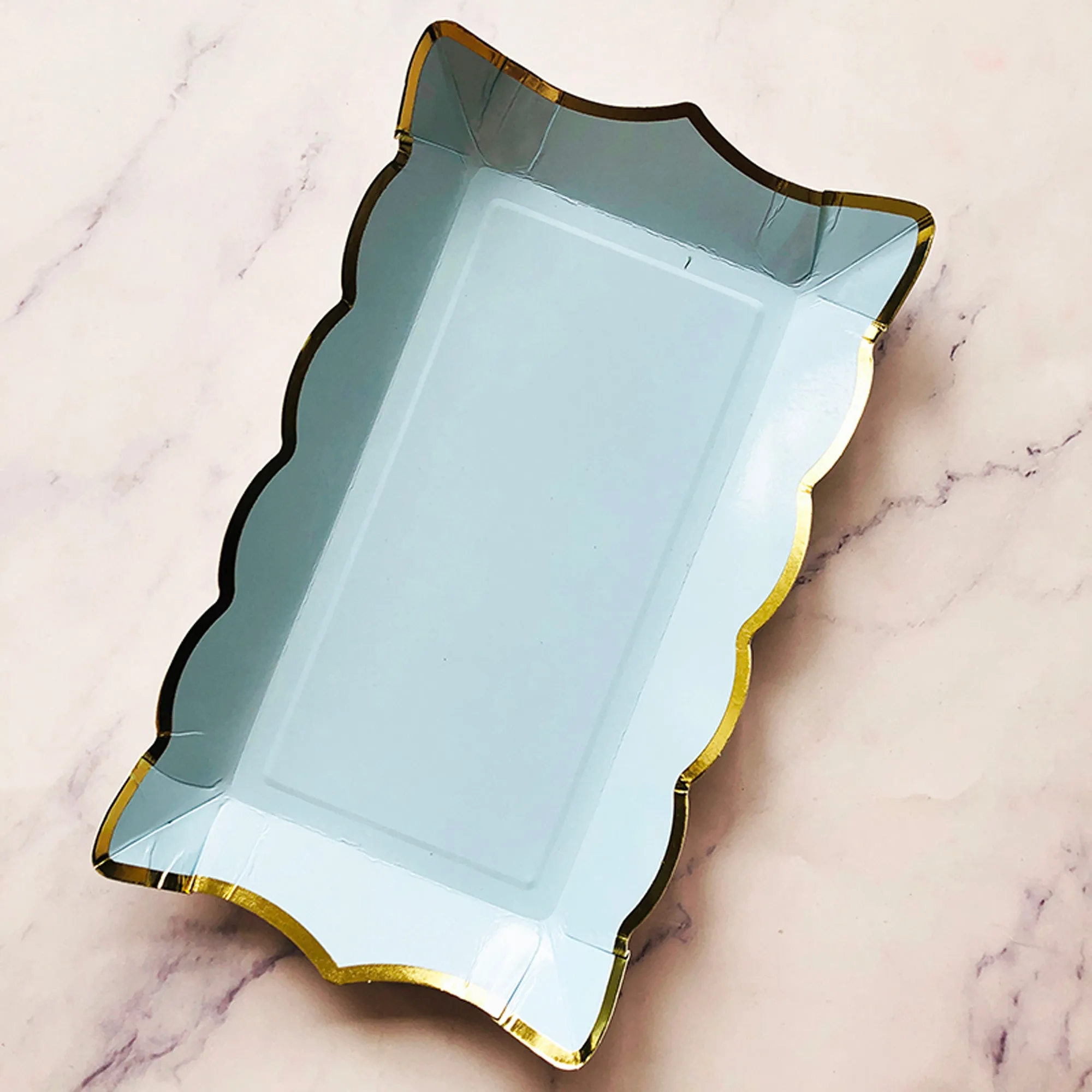 Light Blue Rectangular Trays, 9 Inches, 4 Count