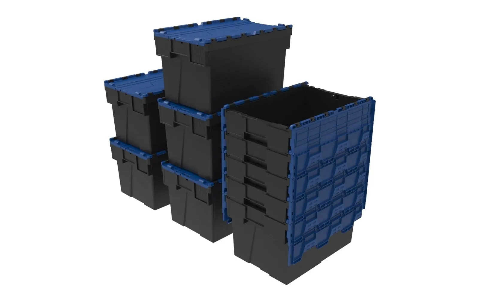 Loadhog Heavy Duty Plastic Storage Container with lid Pack of 85 (Four Colours)
