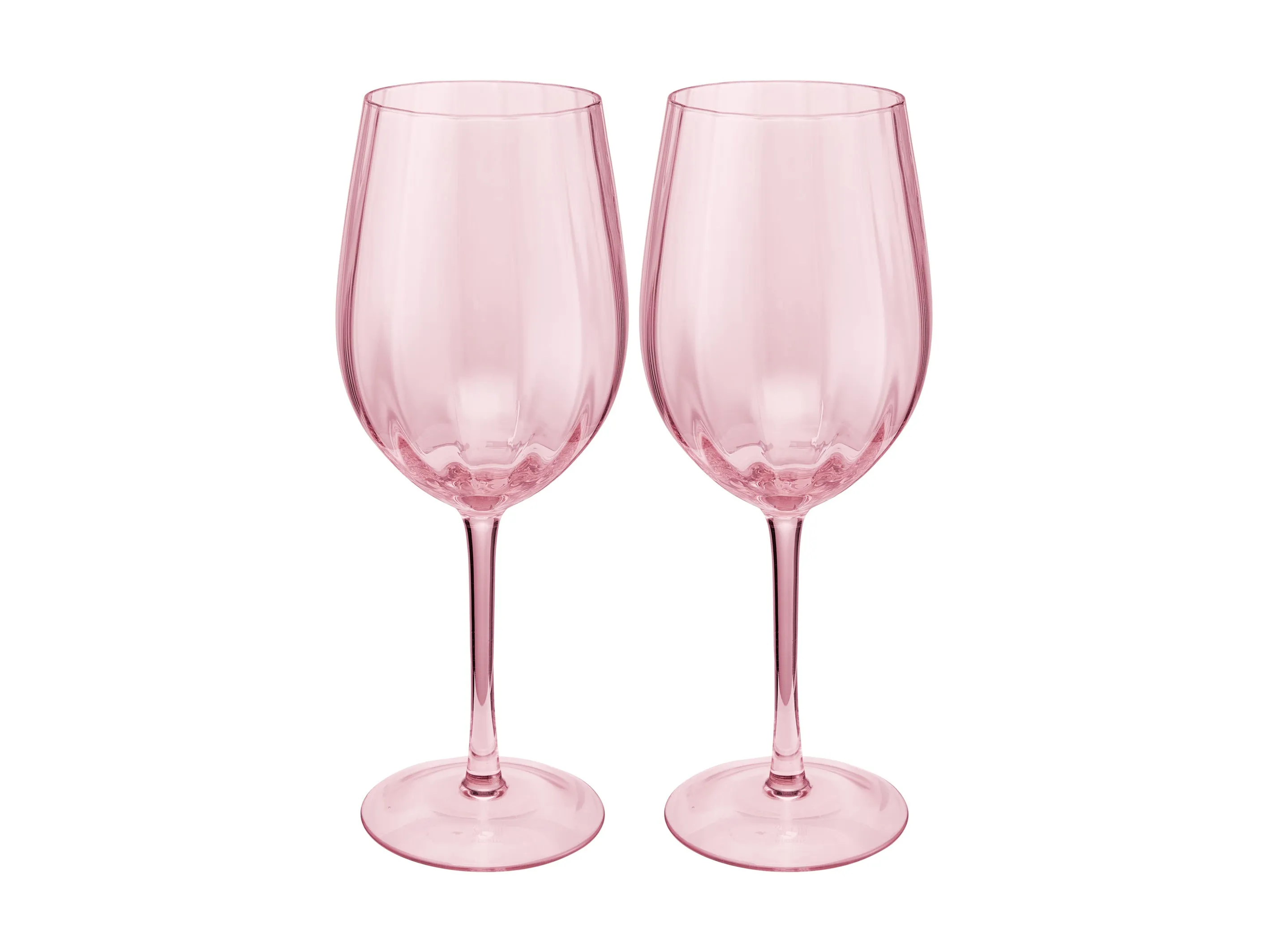 Maxwell & Williams Wicked Pink Goes Good With Green Ribbed Wine Glasses - Glinda Set of 2