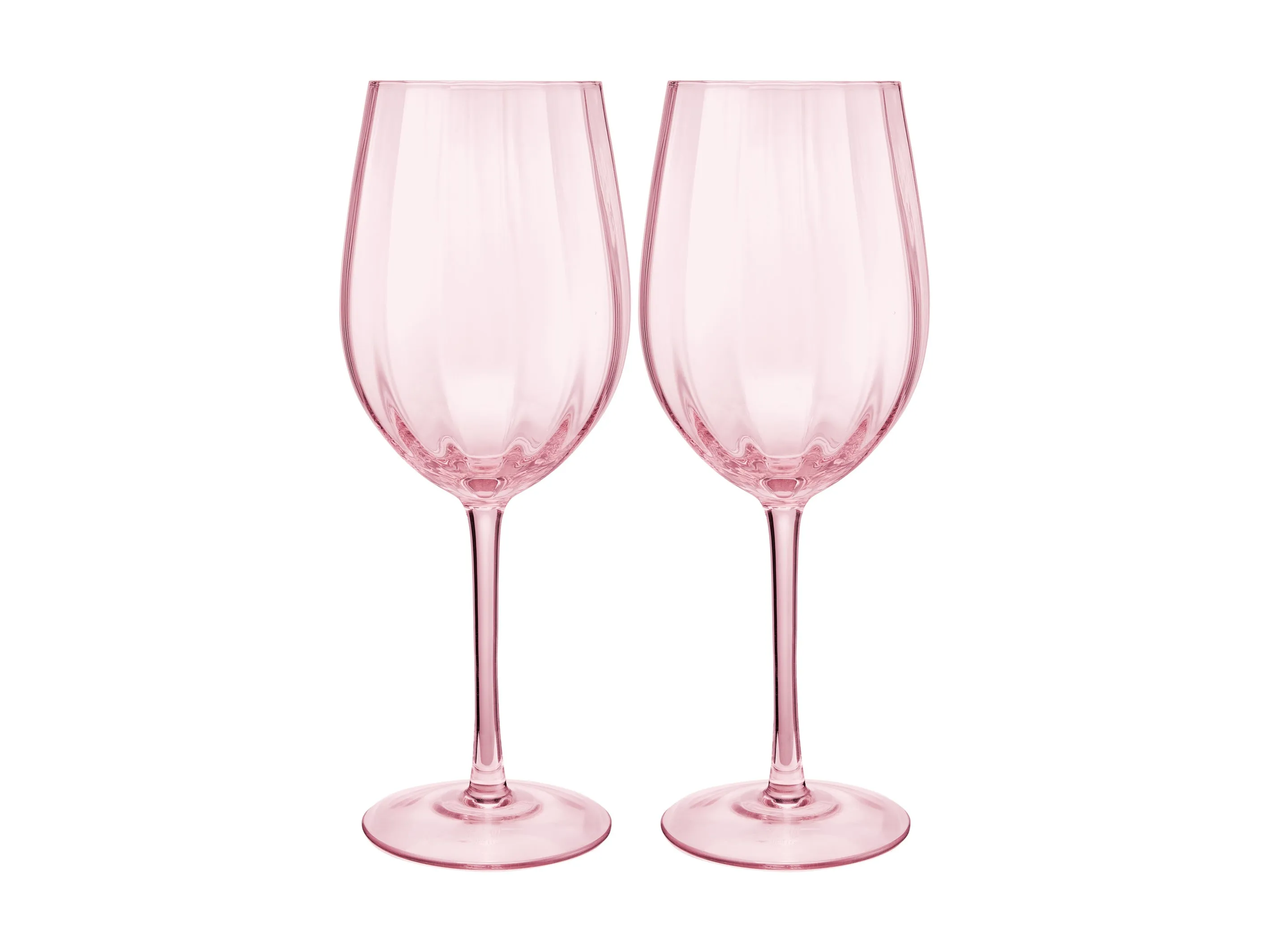 Maxwell & Williams Wicked Pink Goes Good With Green Ribbed Wine Glasses - Glinda Set of 2