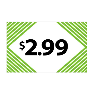Merchandising Fixture - $2.99 Retail Tag 25 Per Pack 978340