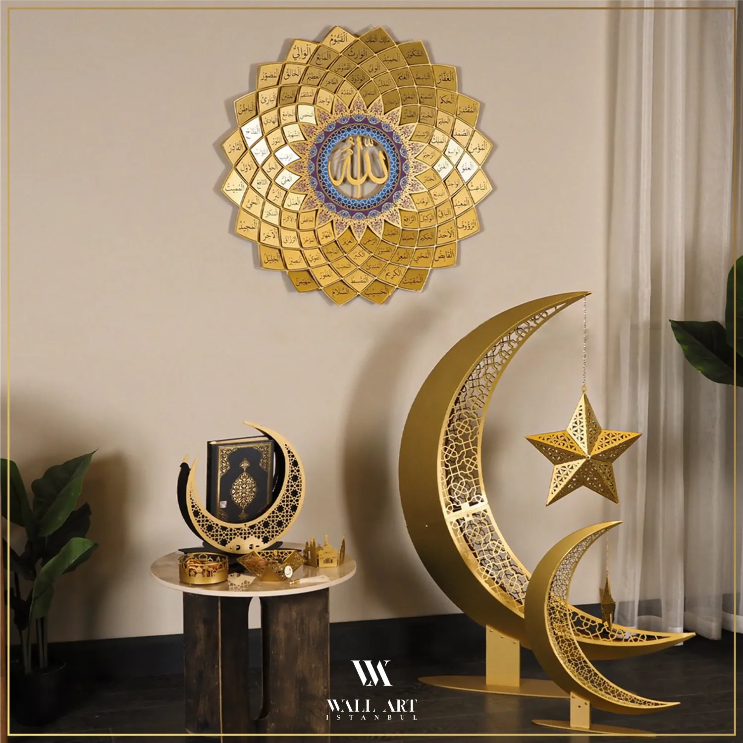 Metal Tray Set of 3 with Mosque Pattern - WAMH127