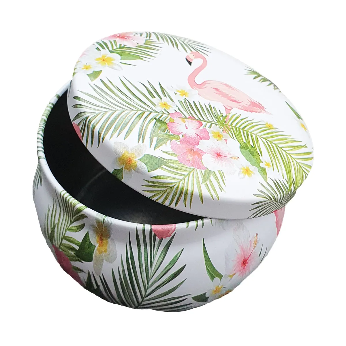 Mini Tin Storage Round Container - Flamingo