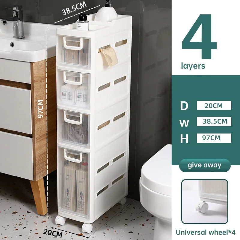 No-installation toilet storage rack slotted toilet storage cabinet