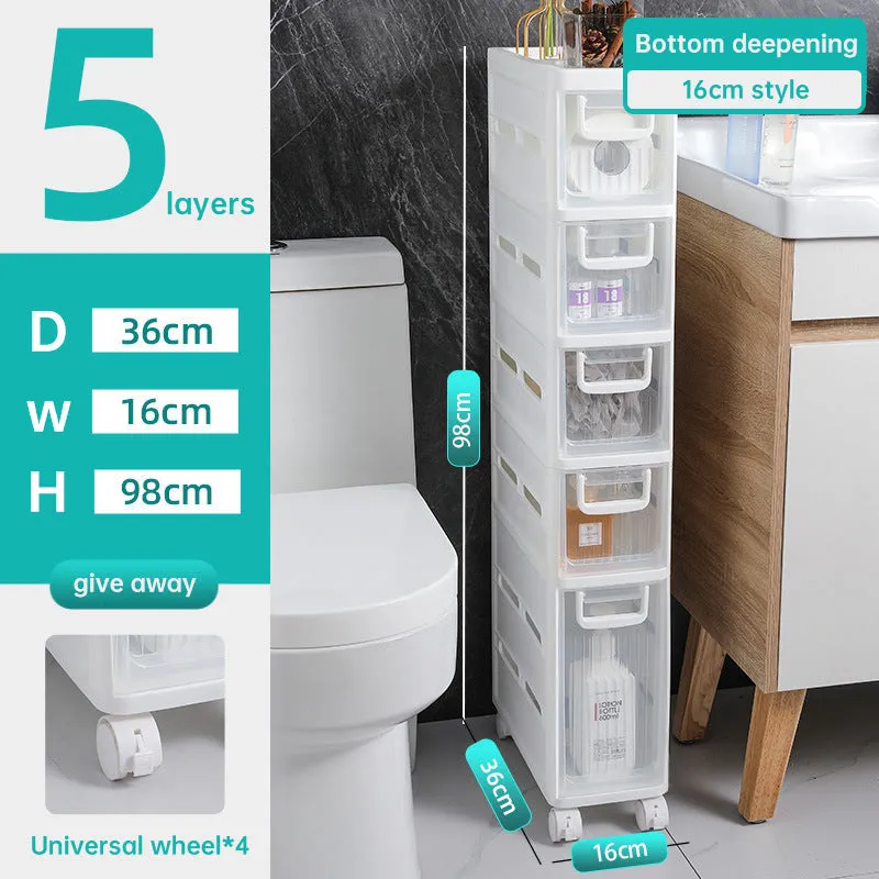 No-installation toilet storage rack slotted toilet storage cabinet