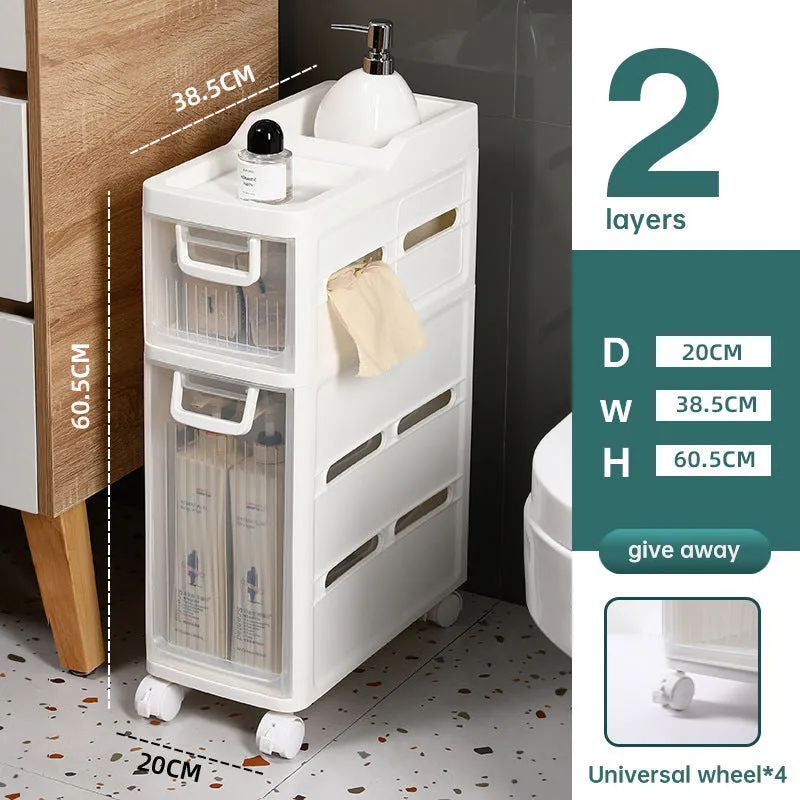 No-installation toilet storage rack slotted toilet storage cabinet