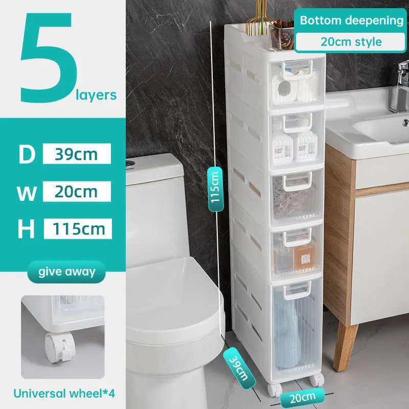 No-installation toilet storage rack slotted toilet storage cabinet