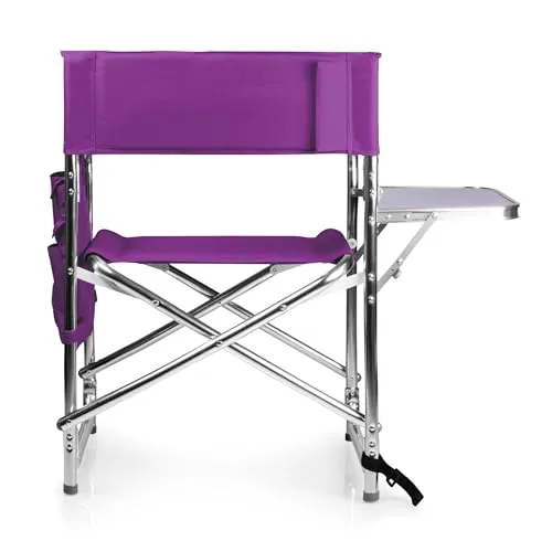 ONIVA - a Picnic Time brand - Sports Chair with Side Table, Beach Chair, Camp Chair for Adults, (Purple)