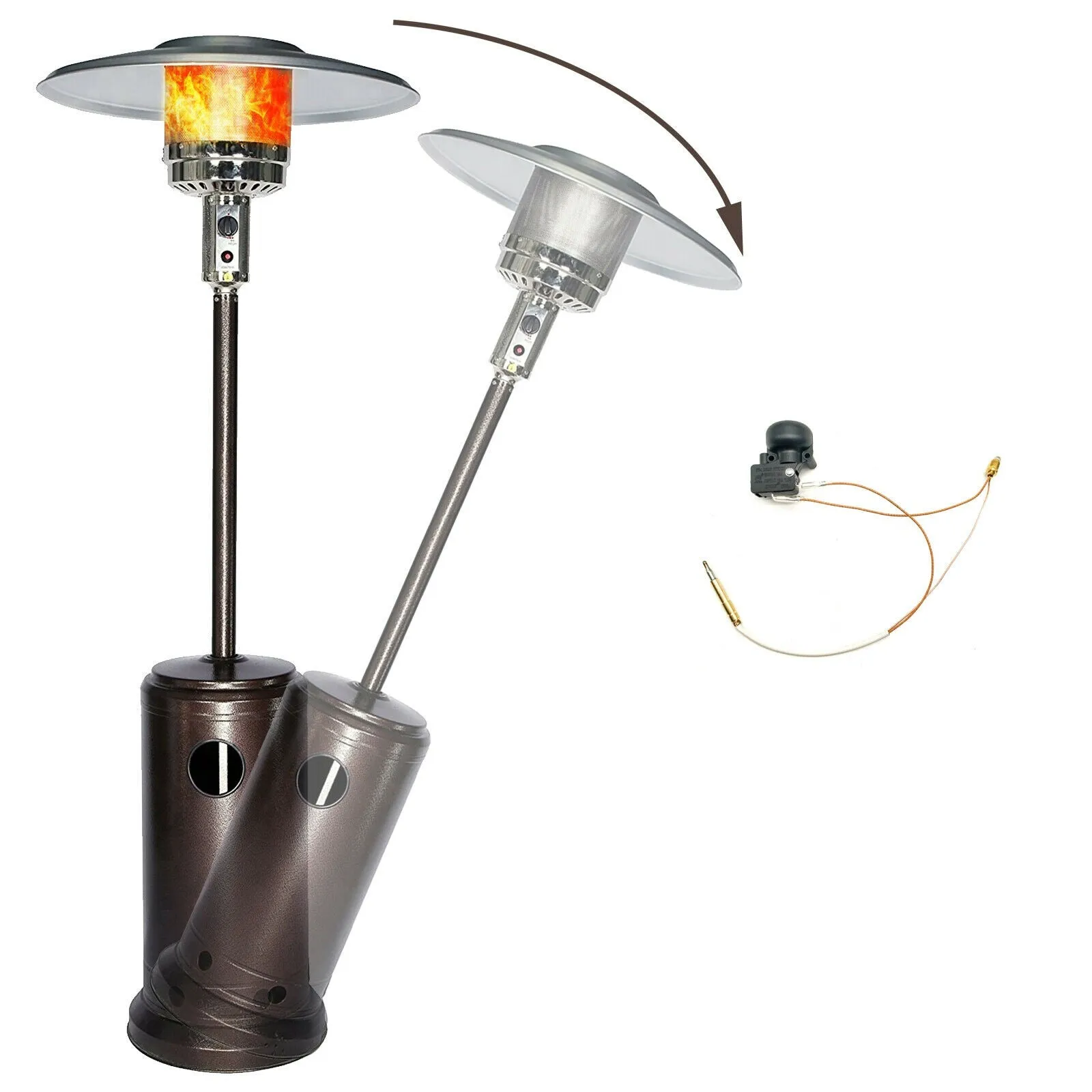Outdoor Backyard Propane Patio Heater With Wheel