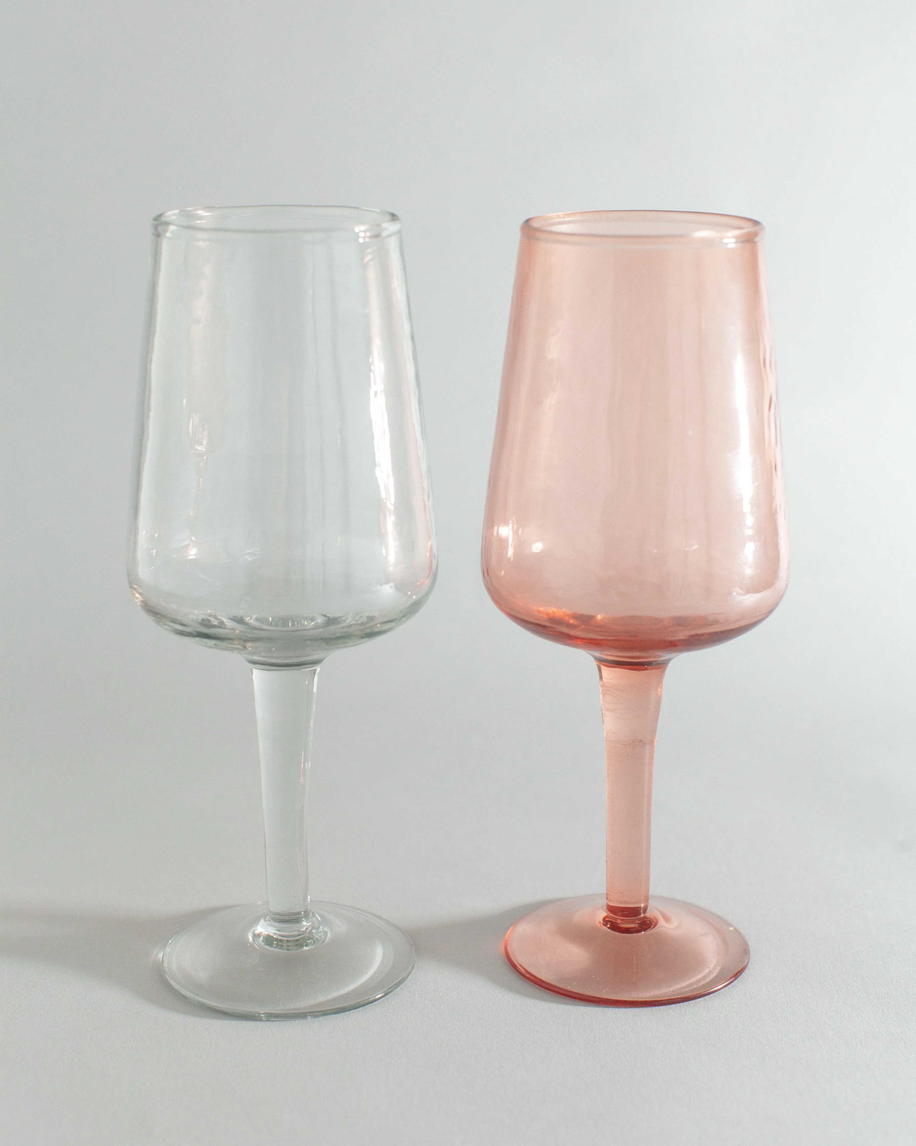 Pair of Hammered Wine Glasses | Handblown in India